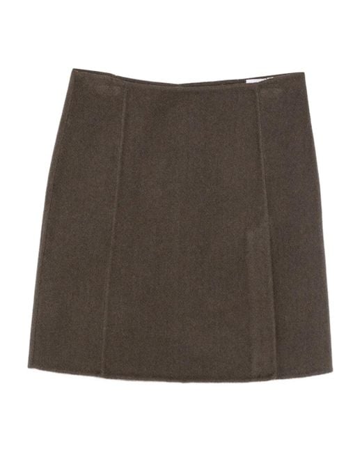 P.A.R.O.S.H. Brown Wool Mini Skirt