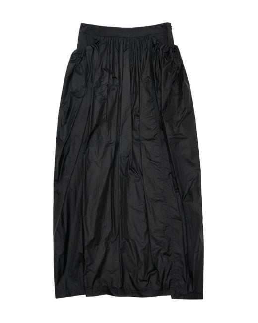 Amomento Black Shirred-effect Layered Maxi Skirt
