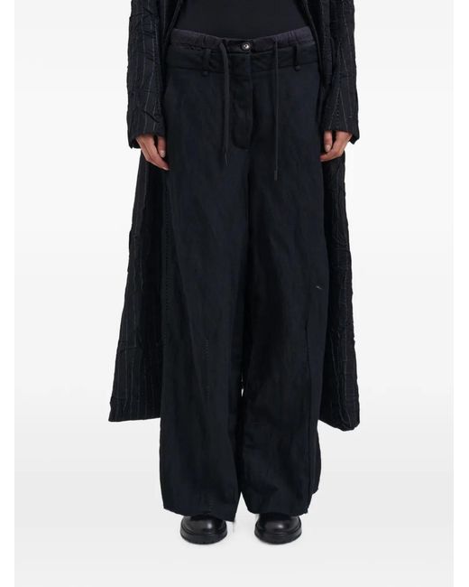 Masnada Black Drawstring Palazzo Pants