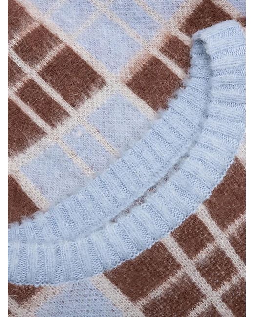 AWAKE NY Blue Checked Sweater for men