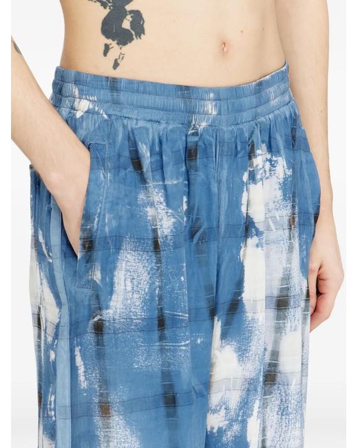 DIESEL Blue P-Olly Check-Pattern Trousers for men