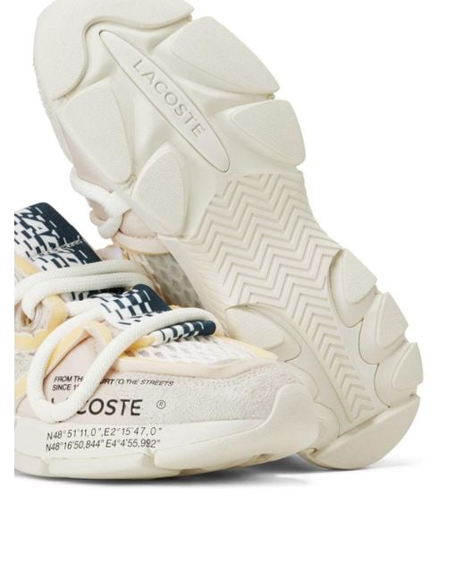 Lacoste White Logo-print Panelled Sneakers