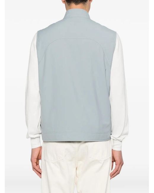 Eleventy Blue Zip Pocket Gilet for men