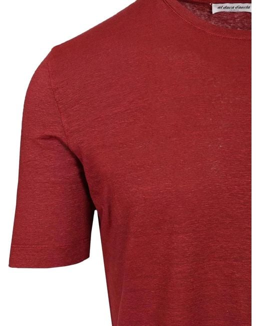 Al Duca D'aosta Red Linen T-Shirt for men