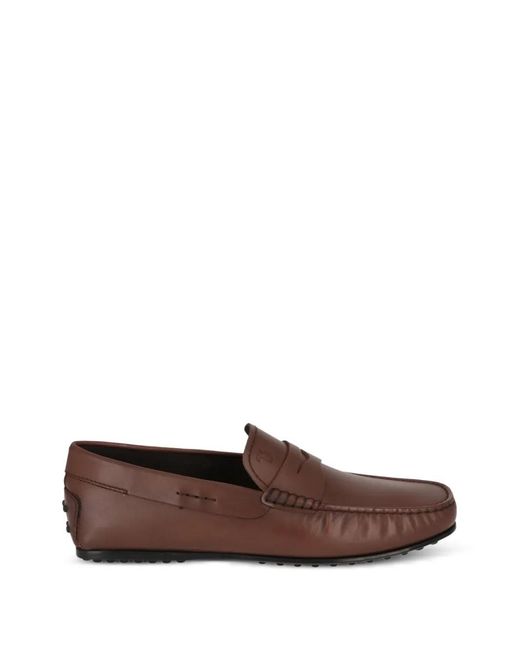 Tod's Brown Gommino Leather Loafers for men