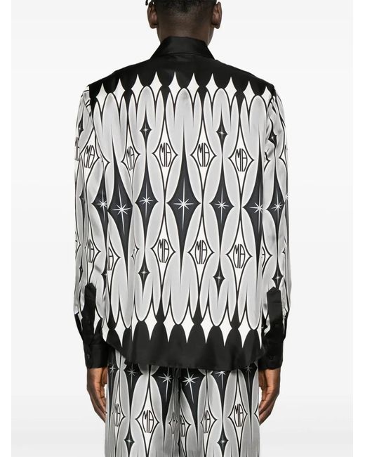 Amiri Multicolor Silk Argyle Print Shirt for men