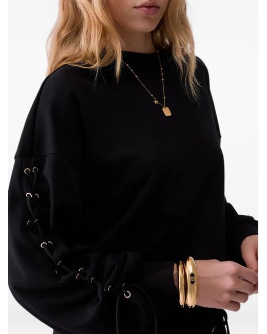Liu Jo Black Swetshirt With Laces