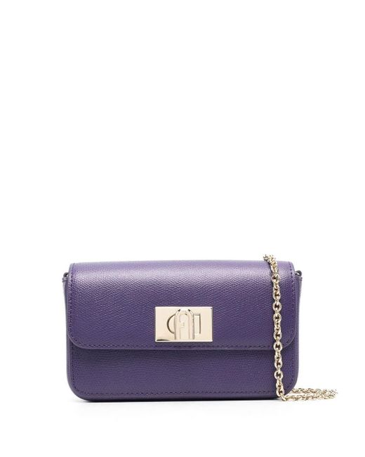 Furla Twistlock Leather Crossbody Bag in Purple Lyst Canada