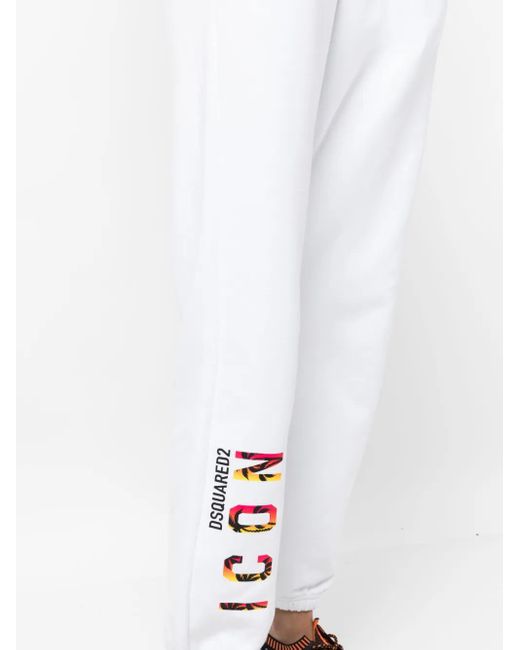 DSquared² White Logo-Print Track Pants