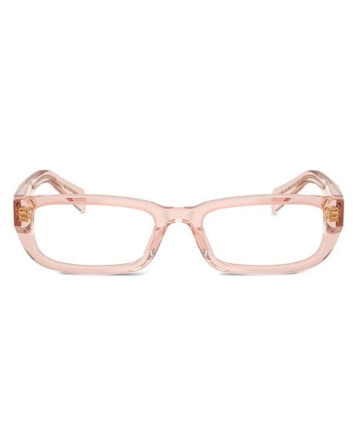 Prada Pink Rectangle-Frame Glasses