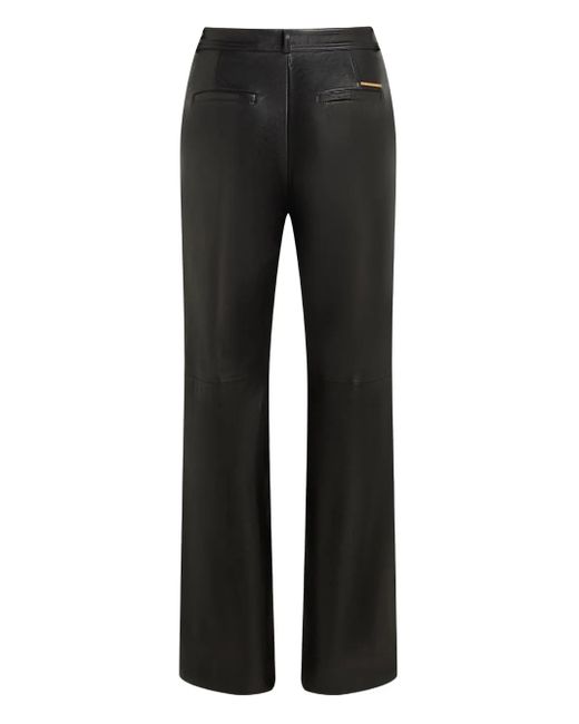 Karl Lagerfeld Black Leather Logo Pants