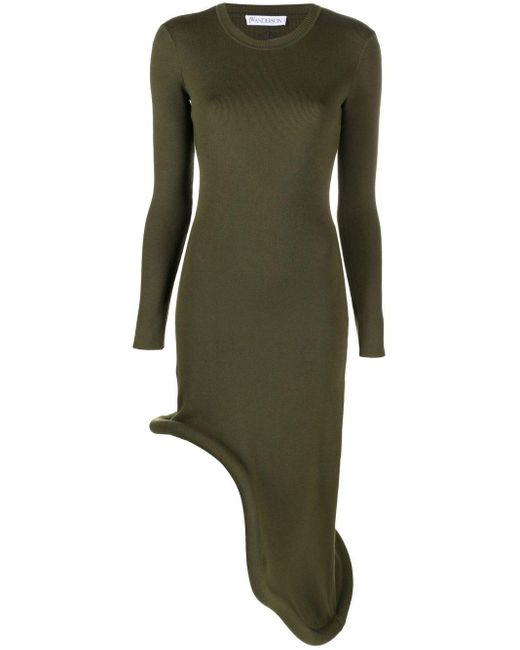 J.W. Anderson Green Bumper-tube Long-sleeve Dress