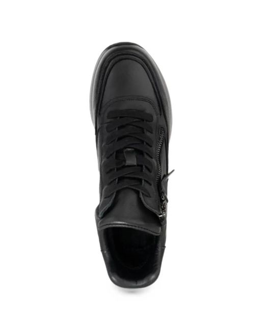 Linda Baumann Black Zip-Fastening Panelled Sneakers