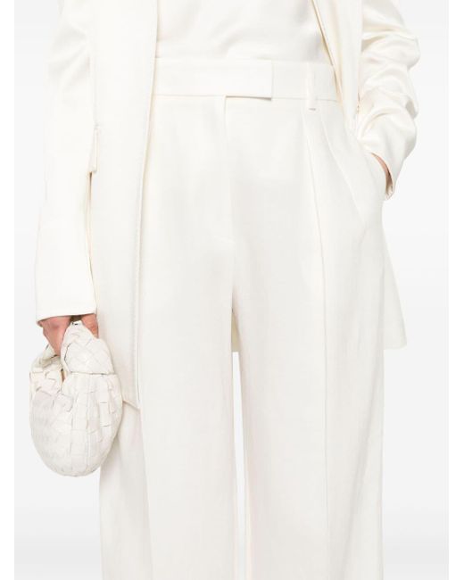 The Row White Antone Linen Tailored Trousers