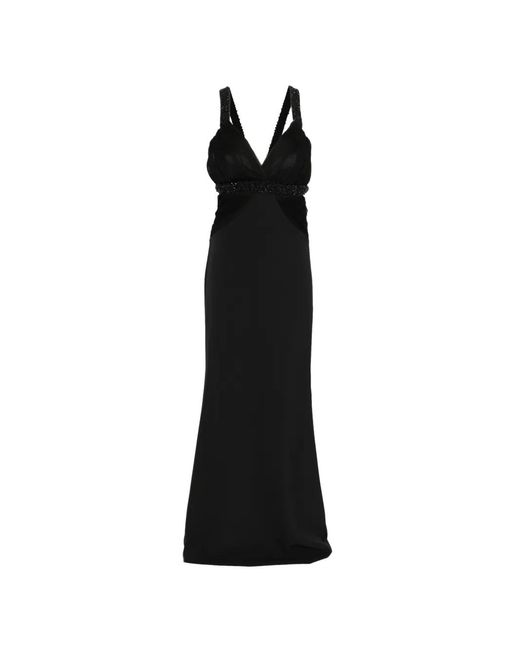 PRONOVIAS THE PARTY EDIT Black X Elisabetta Franchi Breksta V-Neck Maxi Dress