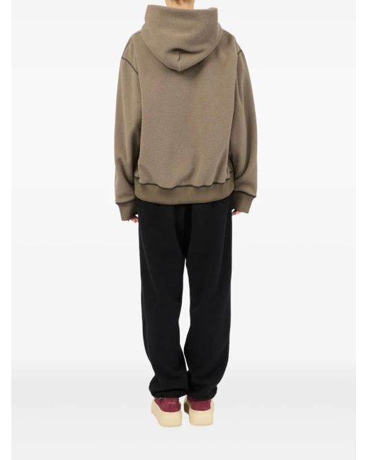 MM6 by Maison Margiela Natural Slogan-Embroidered Hoodie