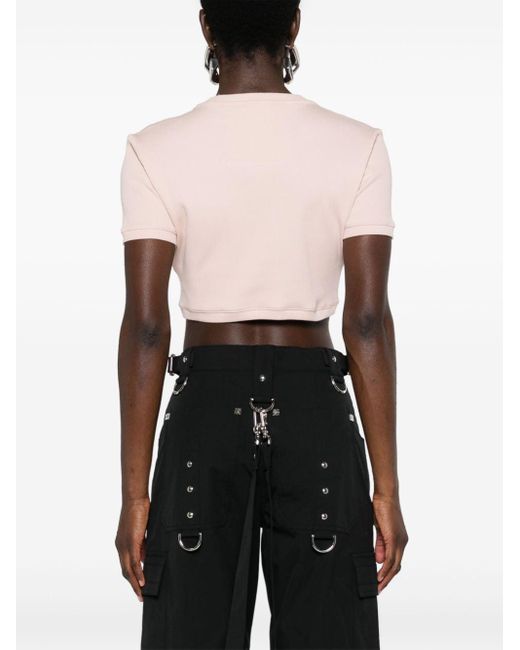 Givenchy Pink Cropped-Top mit Logo-Schild