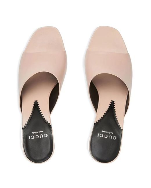 Gucci Natural Heeled Mules