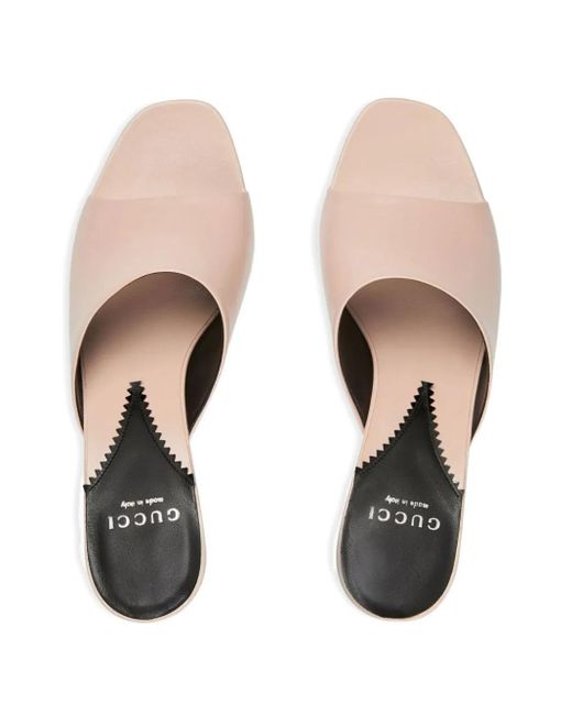 Gucci Natural Heeled Mules