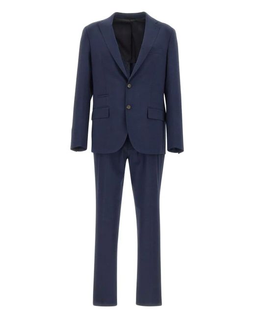 Eleventy Blue Two-Button Welt-Pockets Suit for men