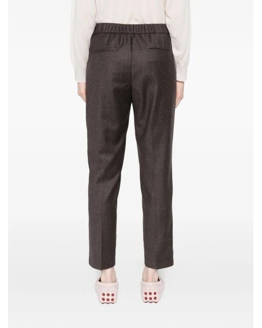 Peserico Gray Elastic-Waist Trousers