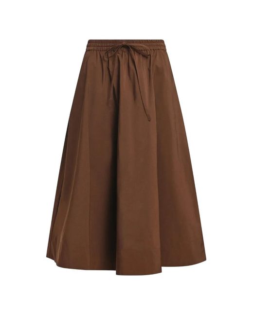 Essentiel Antwerp Brown Keely2 A-Line Midi Skirt