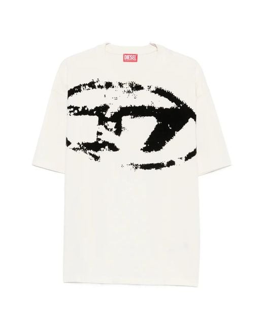 DIESEL White Oval D T-Shirt for men