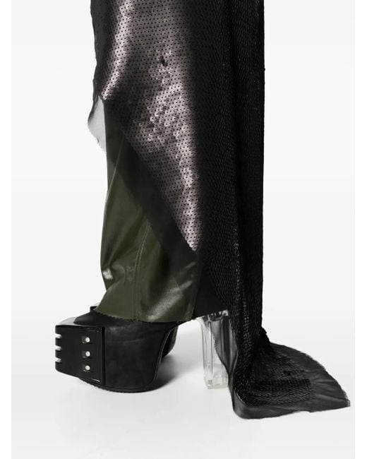Rick Owens Black Luxor Asymmetric Sequinned Top