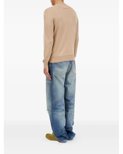 MM6 by Maison Margiela White Fused Knit Cotton Jumper for men