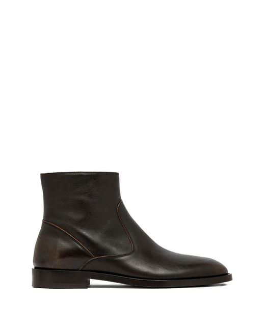 Buttero Black Leather Boots for men