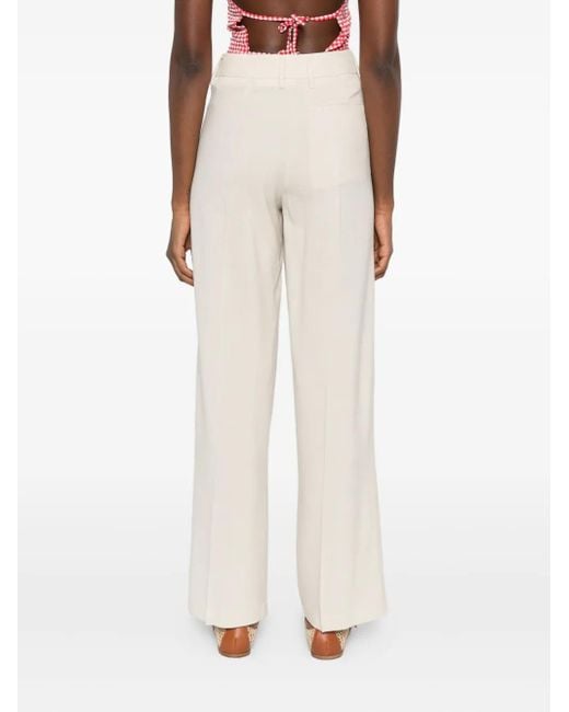 Forte_forte White Pleated Wide-Leg Trousers