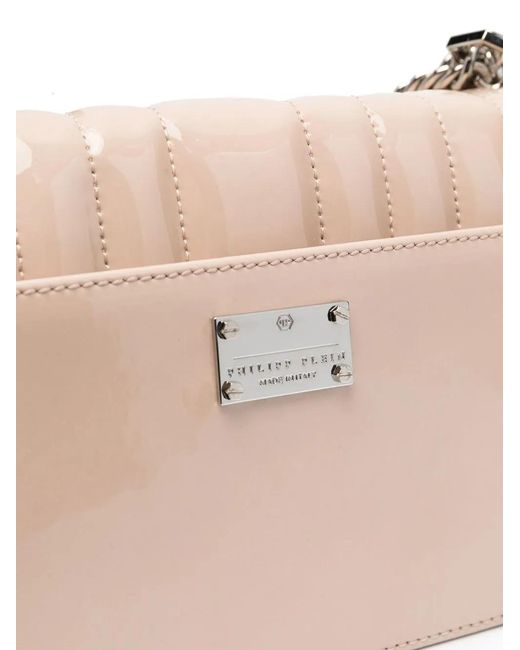 Philipp Plein Natural Medium Hexagon Padded Shoulder Bag