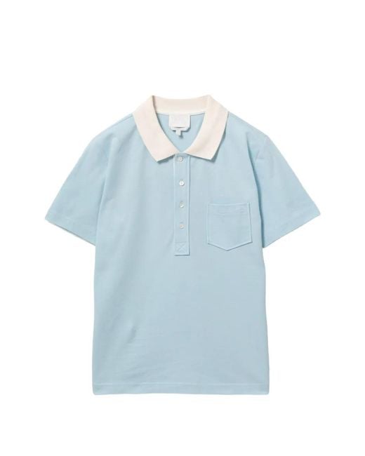 A.P.C. Blue Half-Button Polo