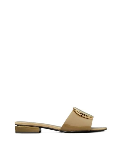 Tory Burch Natural Patos Heeled Slides