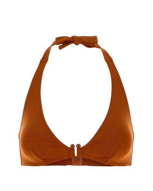 Eres Brown Noctambule Halterneck Triangle Bikini Top