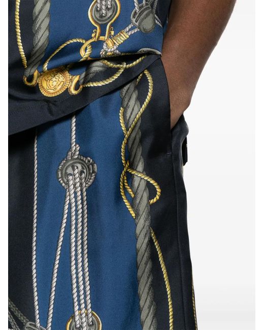 Versace Blue Twill Bermuda Shorts for men