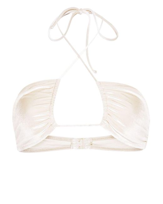 Top de bikini Dahlia con acabado laminado Mc2 Saint Barth de color White