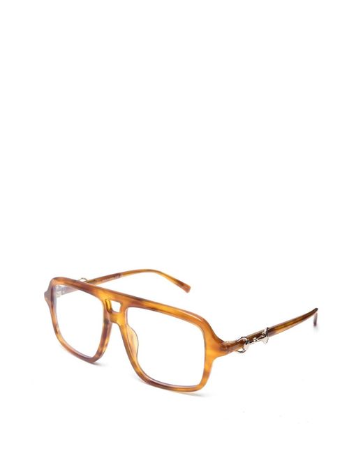 Gucci Metallic Pilot-Frame Glasses