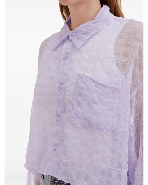 B+ AB Purple Chemise À Poches Poitrine