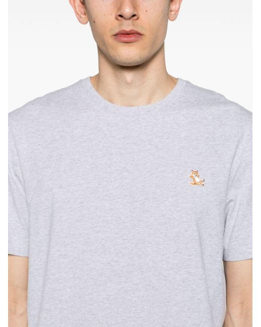 T-shirt en coton à patch Chillax Fox Maison Kitsuné pour homme en coloris White