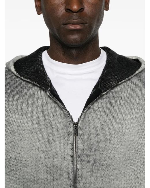 Avant Toi Gray Zip-Up Sweater for men