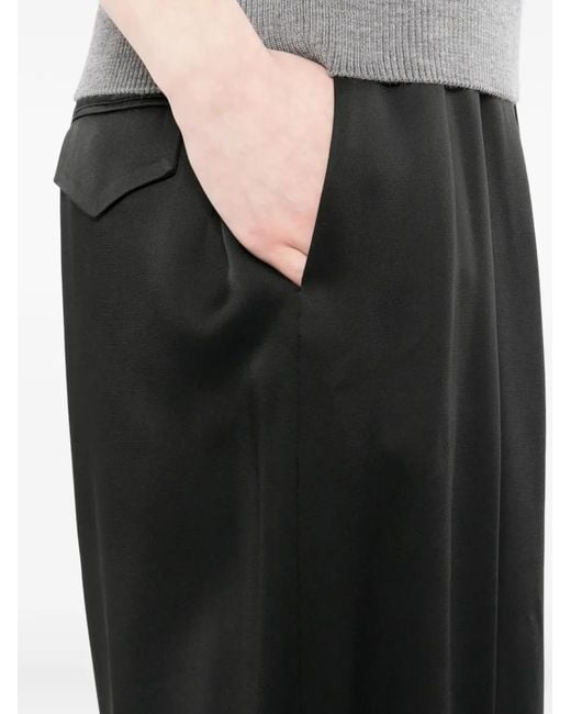 Jil Sander Black Satin Trousers
