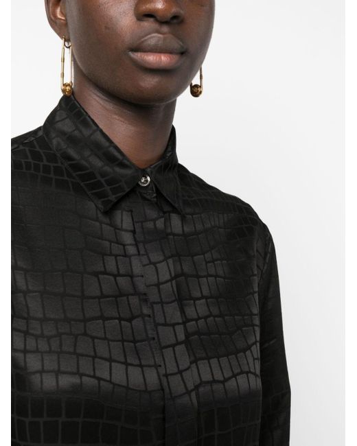 Versace Black Hemd mit Kroko-Optik