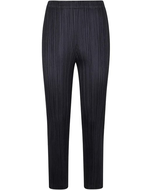 Pleats Please Issey Miyake Blue Thicker Bottoms 1 Trousers Regular Leg