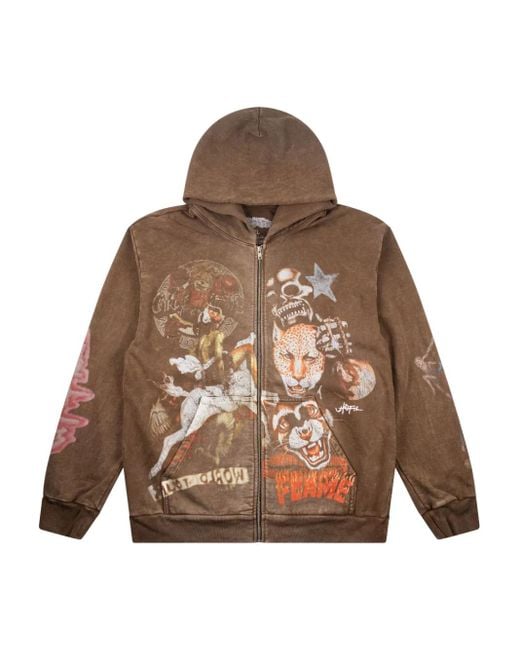 Travis Scott Brown Utopia Cm Zip-Up Hoodie for men