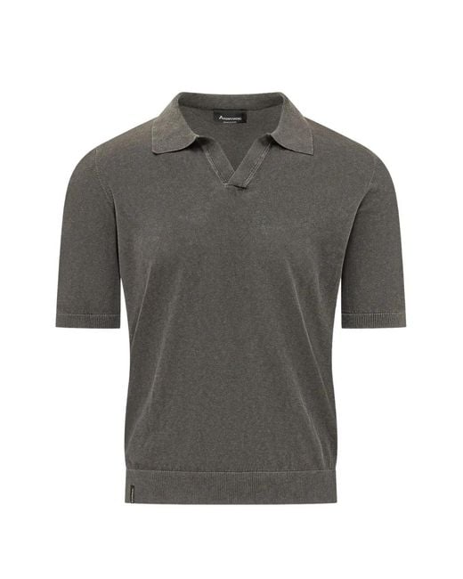AROVESCIO Gray Short-Sleeve Polo-Neck T-Shirt for men