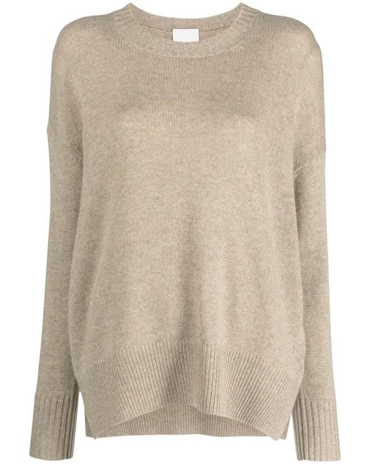 Allude Natural Drop-Shoulder Cashmere Jumper