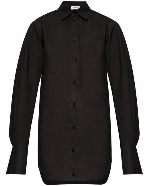 The Attico Black Button-Fastening Shirtdress