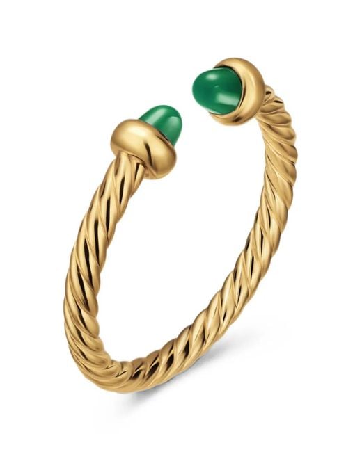 David Yurman Green Cablespira Emerald Ring