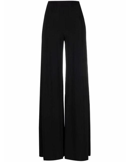 Norma Kamali ハイウエスト ワイドパンツ Black
